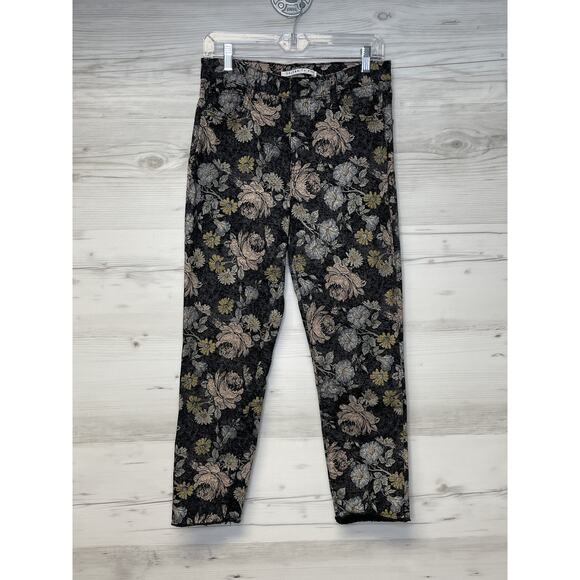 Celebrity Pink Pants - Celebrity Pink Pants Womens 5 27 Black Floral Print High Rise Frayed Hem Stretch
